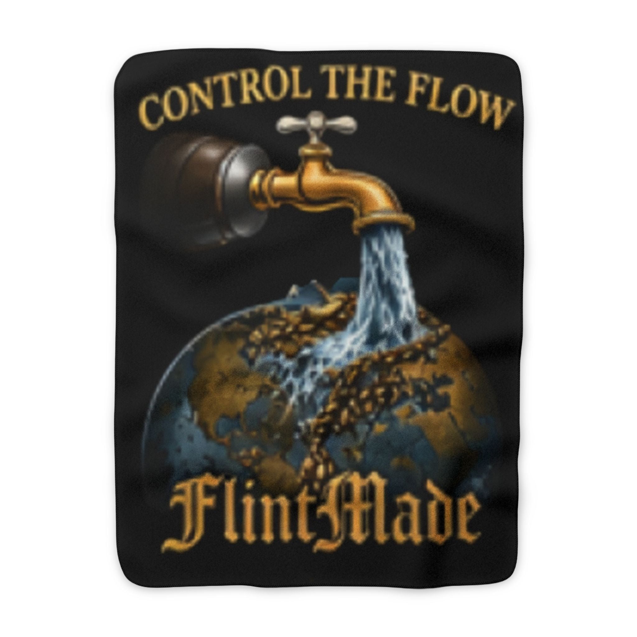 Control The Flow FlintMade Sherpa Blanket — Cozy Graphic Throw