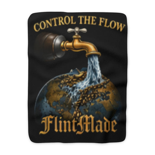 Control The Flow FlintMade Sherpa Blanket — Cozy Graphic Throw