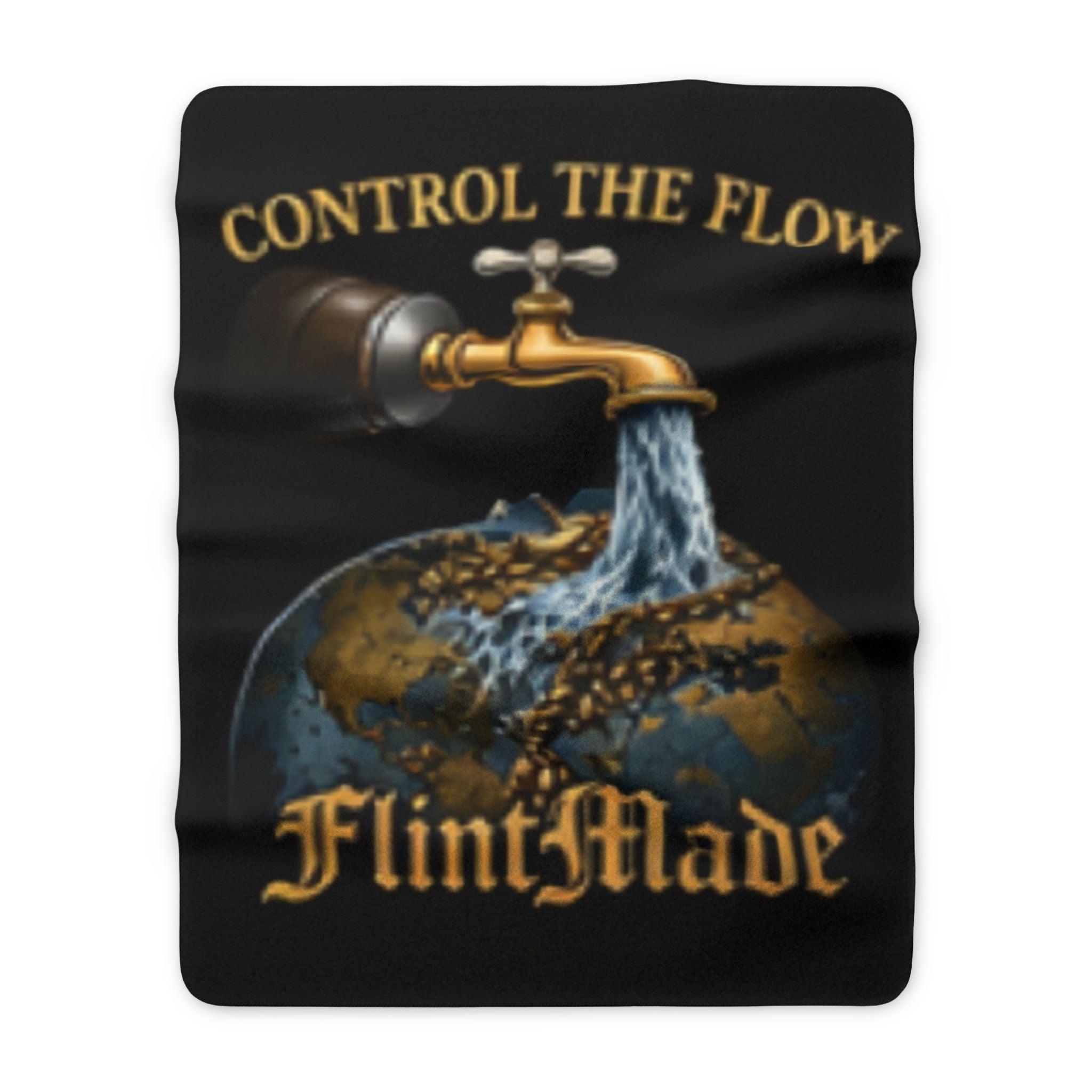 Control The Flow FlintMade Sherpa Blanket — Cozy Graphic Throw