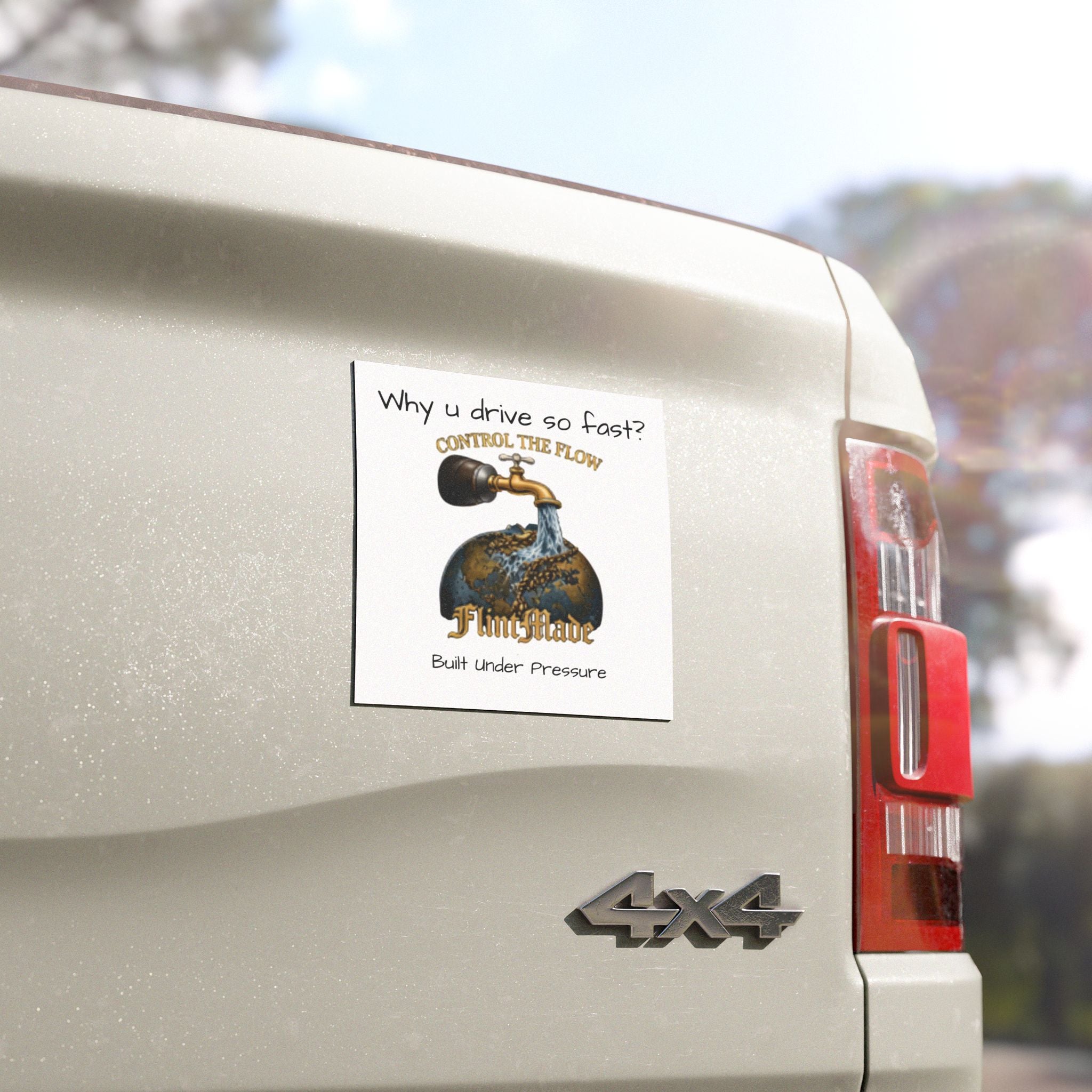 Control The Flow Car Magnet — "Why u drive so fast?" Funny Traffic Safety Magnet