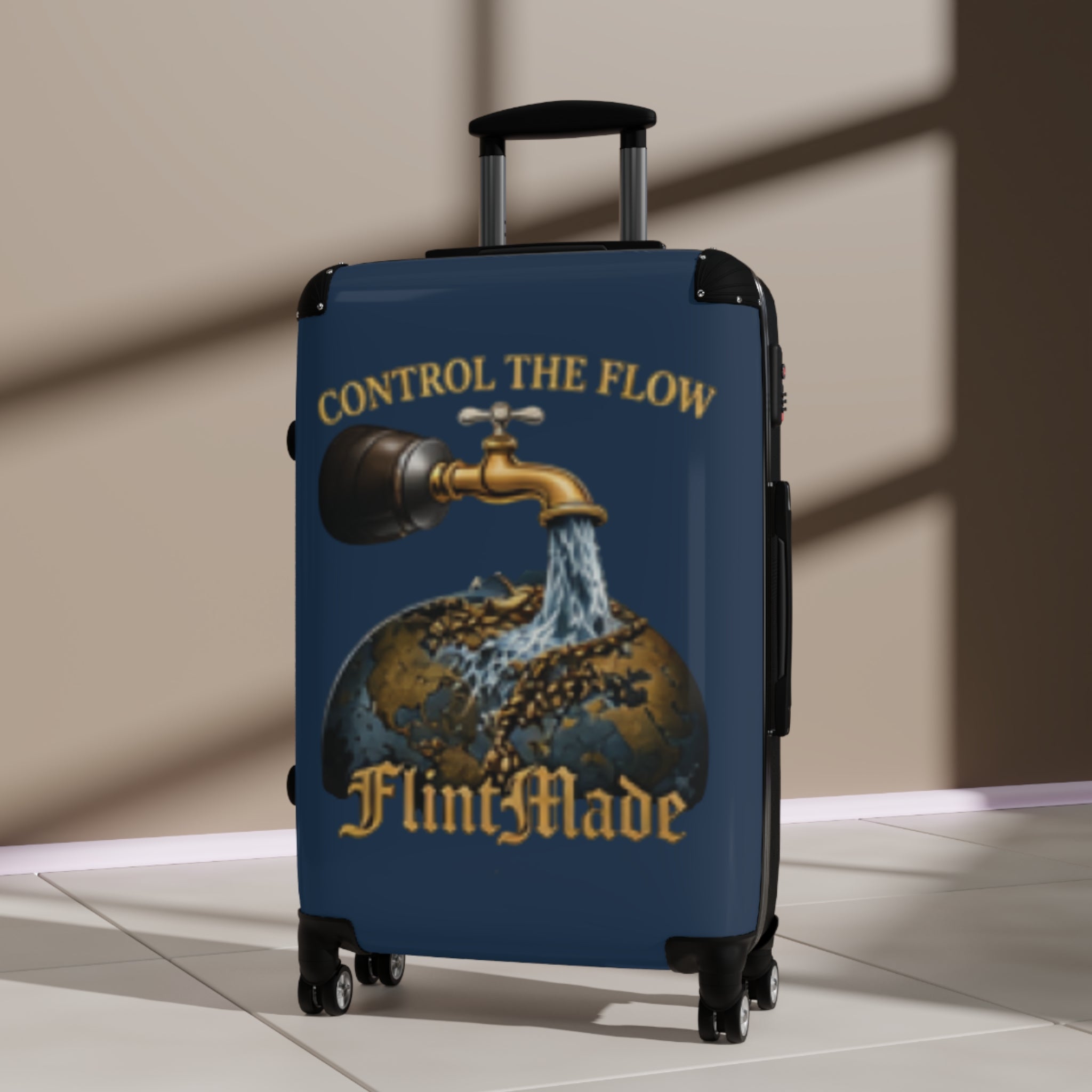 Carry-On Suitcase — "Control the Flow"