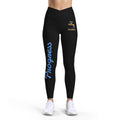 Progress Script Leggings — Women’s Fitness Leggings with Faucet Graphic