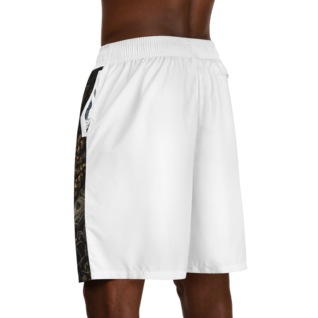 Skull & Cash Jogger Shorts — Streetwear AOP Graphic