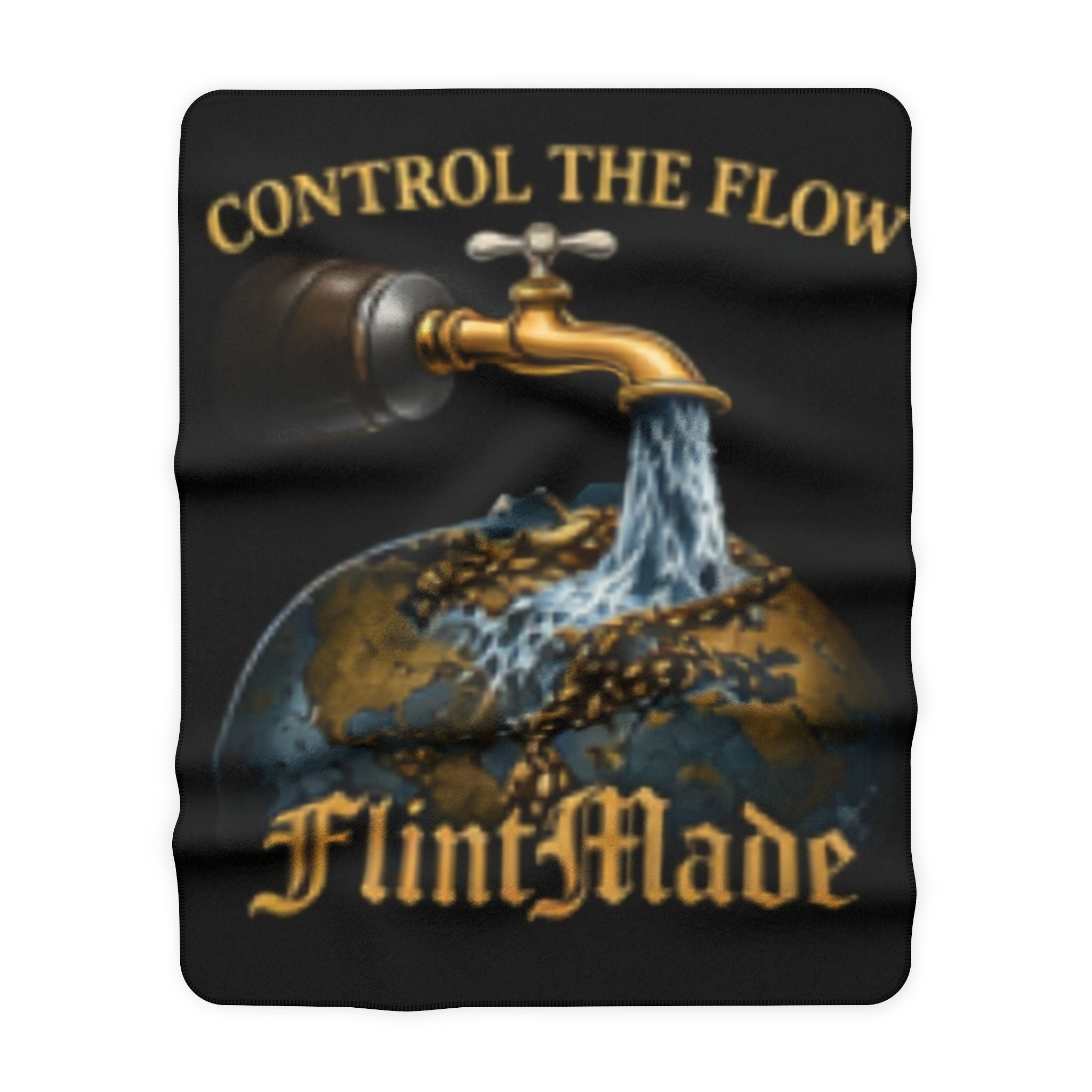 Control The Flow FlintMade Sherpa Blanket — Cozy Graphic Throw