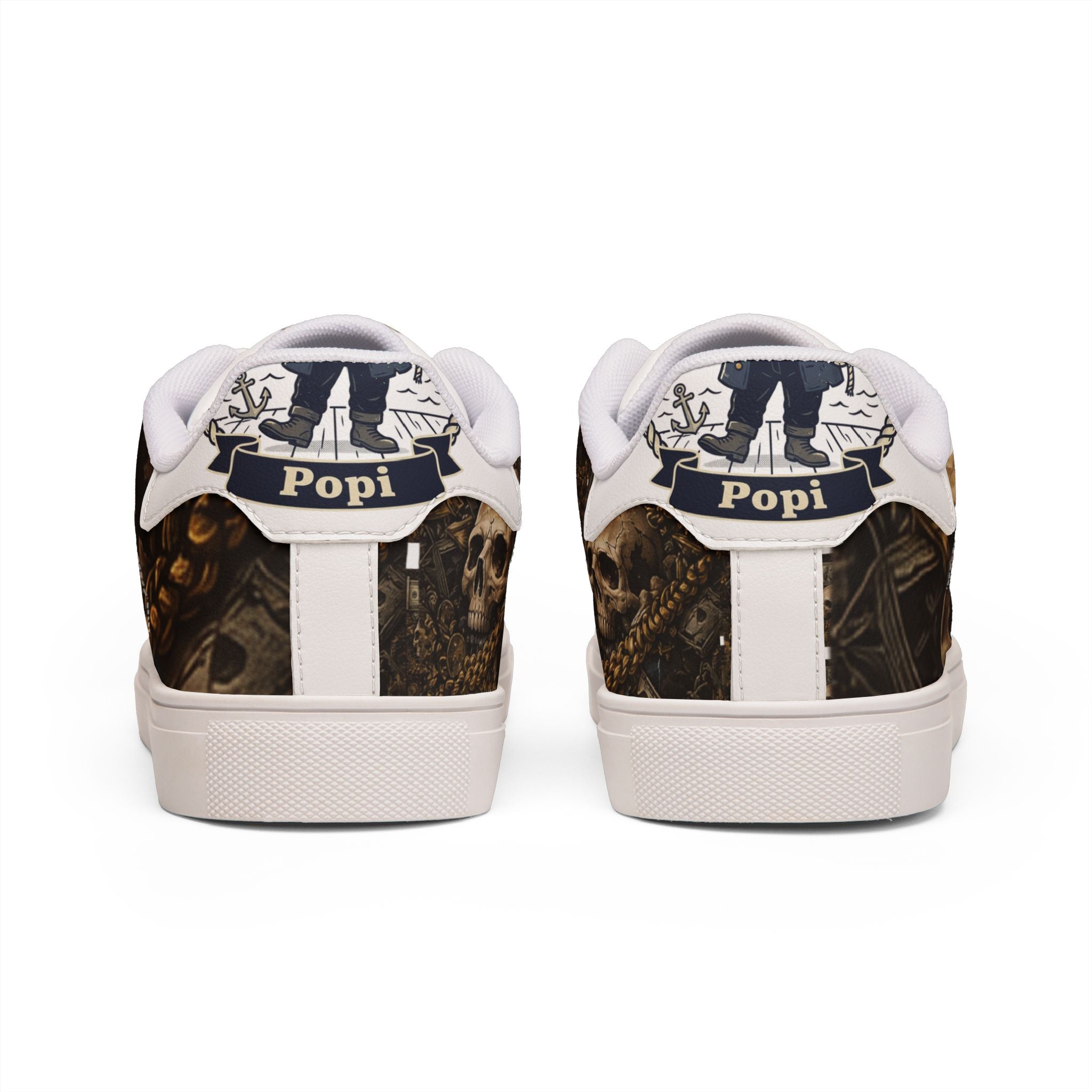 PopiJunior’s (PJ’s) Men’s Leather Low-Top Sneakers