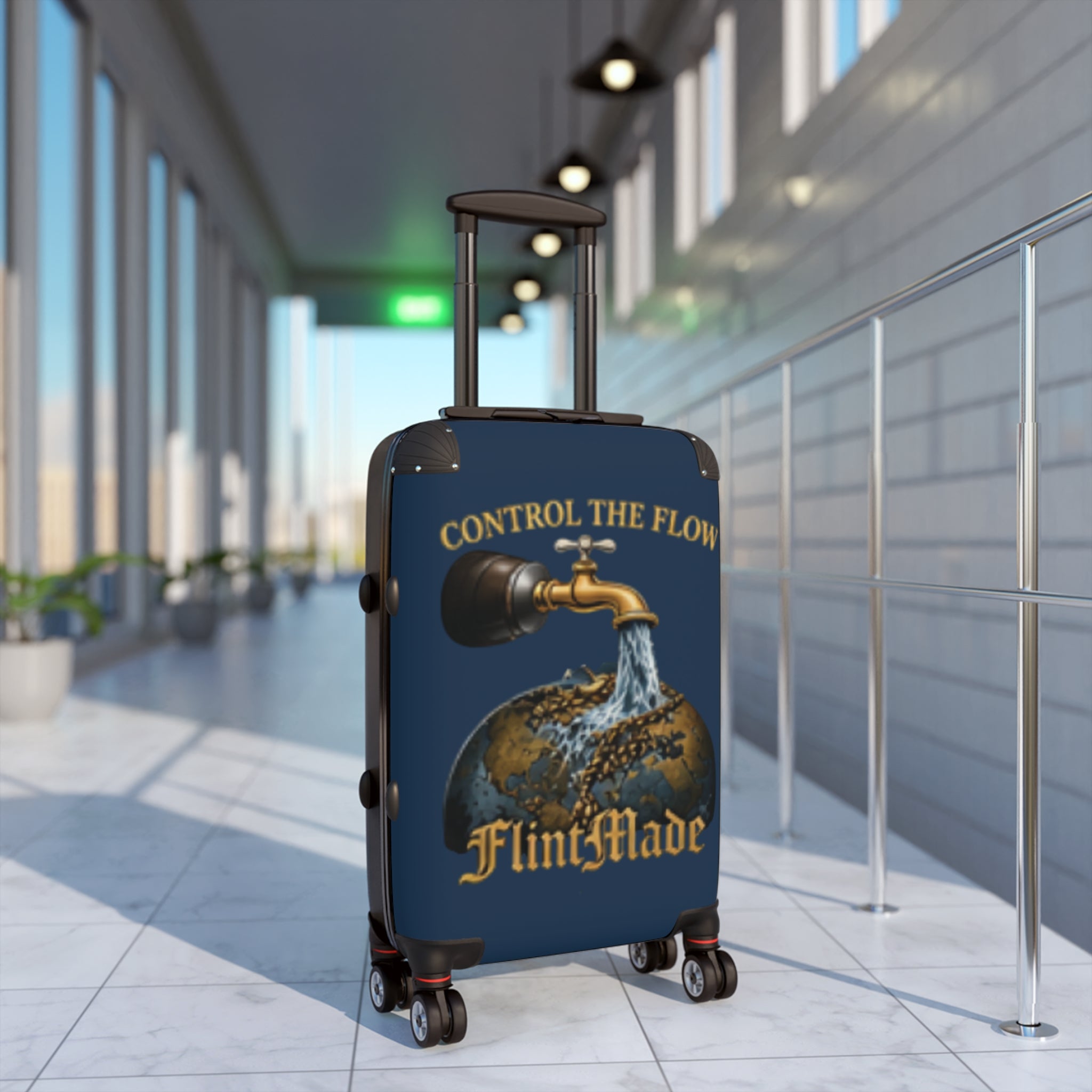 Carry-On Suitcase — "Control the Flow"