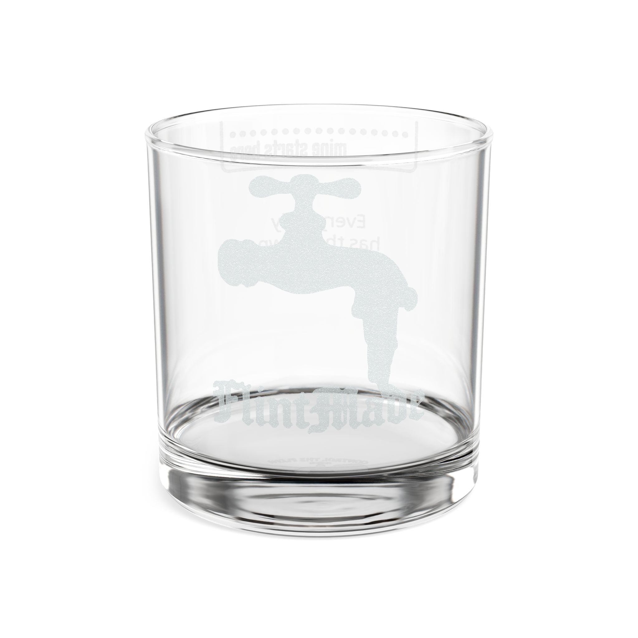 Engraved Whiskey Glass 10.5oz — Funny Tap Design, "Mine Starts Here"