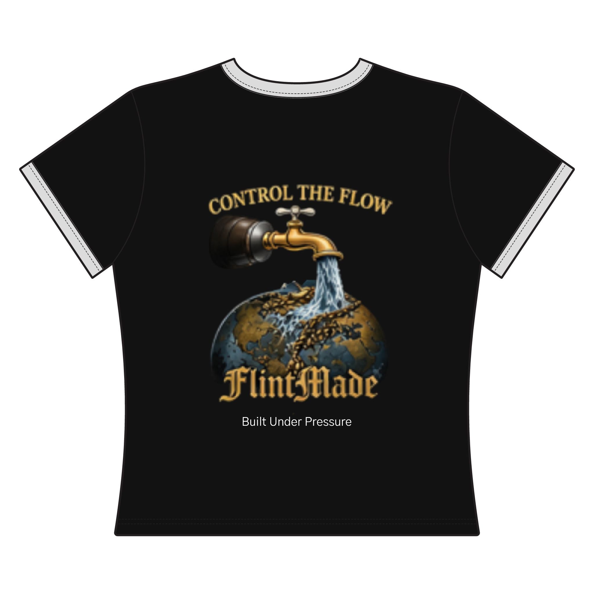 FlintMade 'Control the Flow' Ringer Tee — Built Under Pressure Graphic Shirt