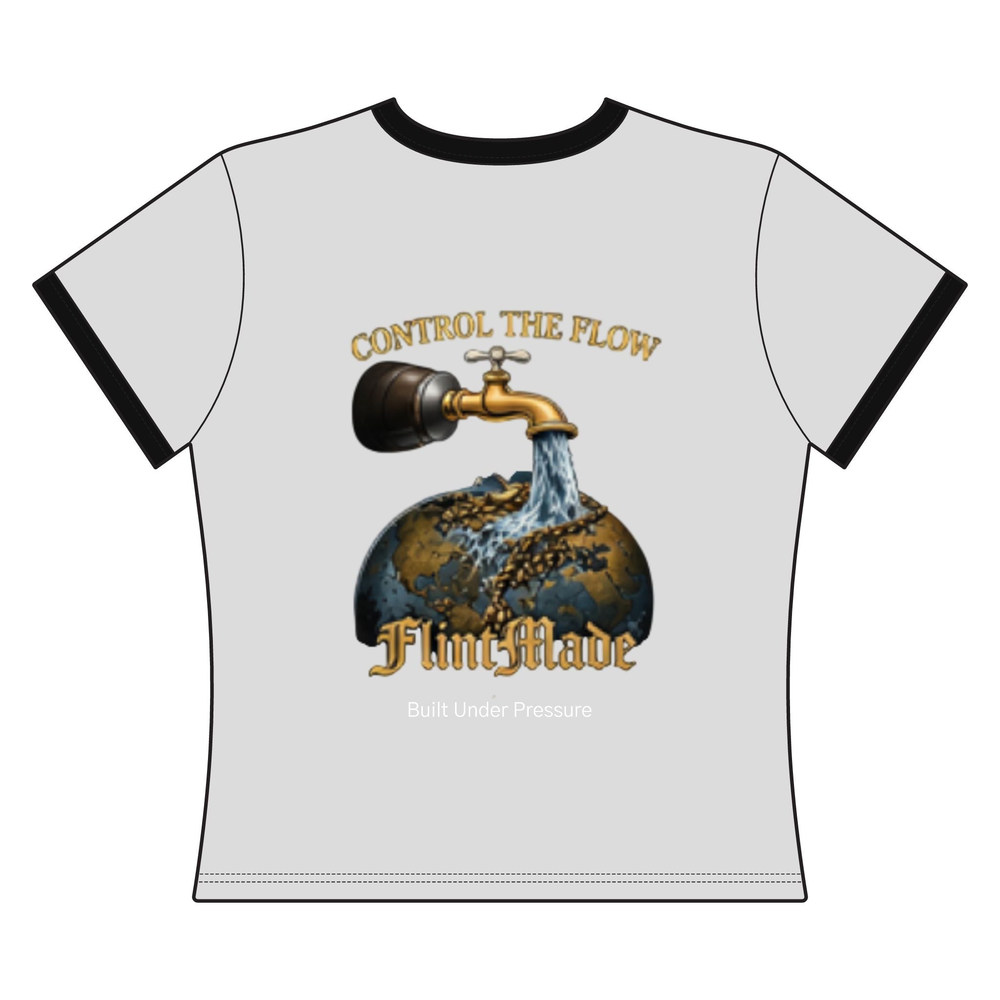 FlintMade 'Control the Flow' Ringer Tee — Built Under Pressure Graphic Shirt