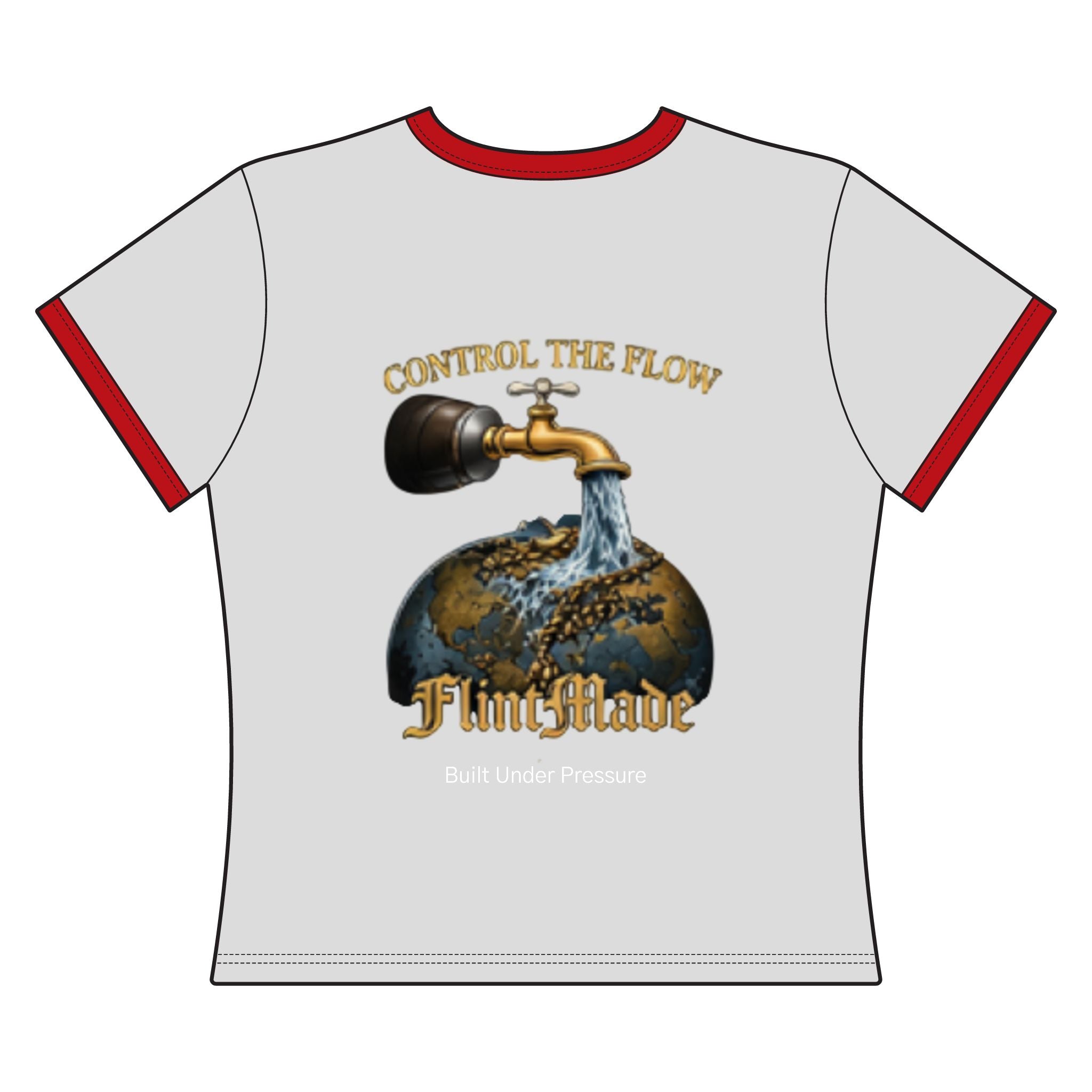 FlintMade 'Control the Flow' Ringer Tee — Built Under Pressure Graphic Shirt