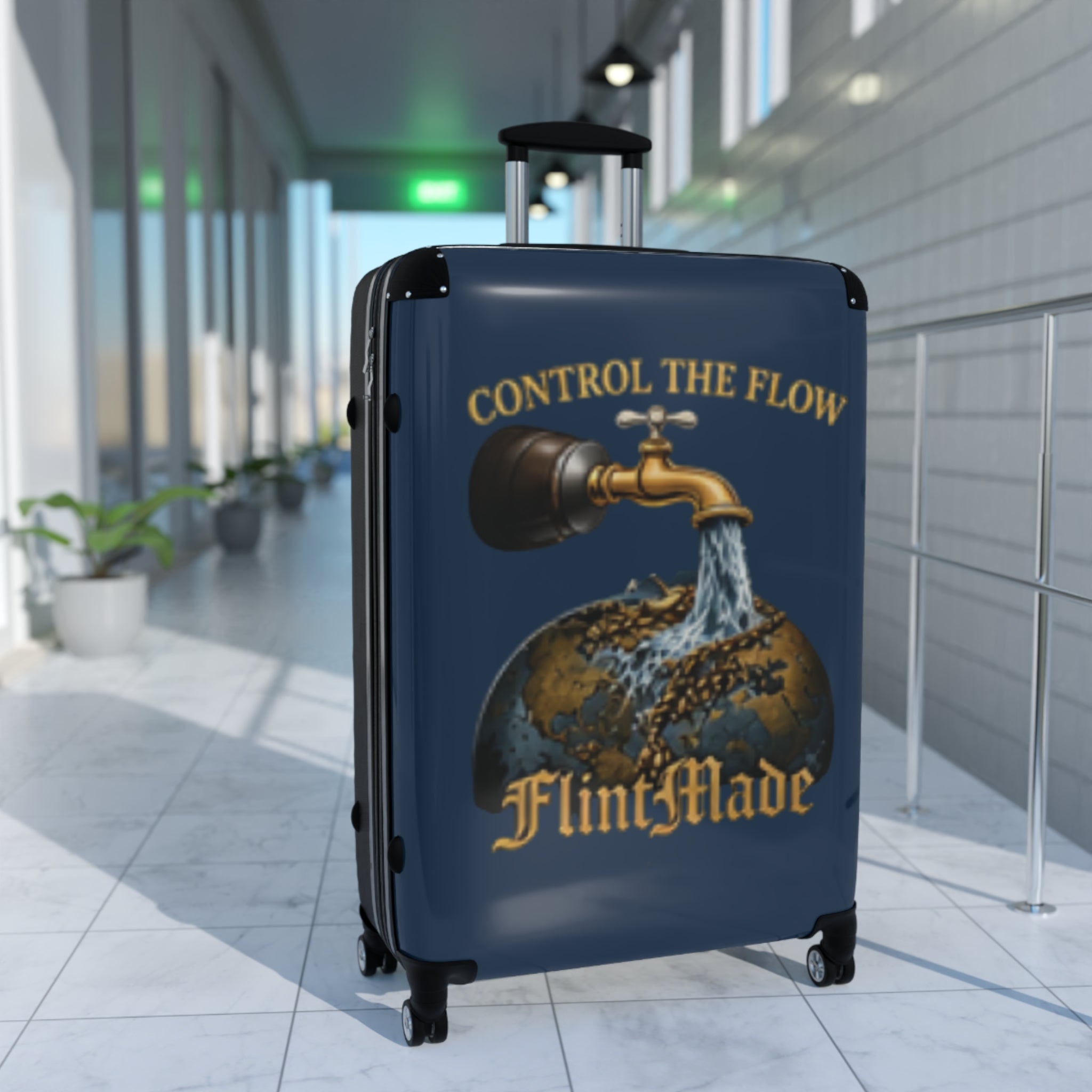 Carry-On Suitcase — "Control the Flow"