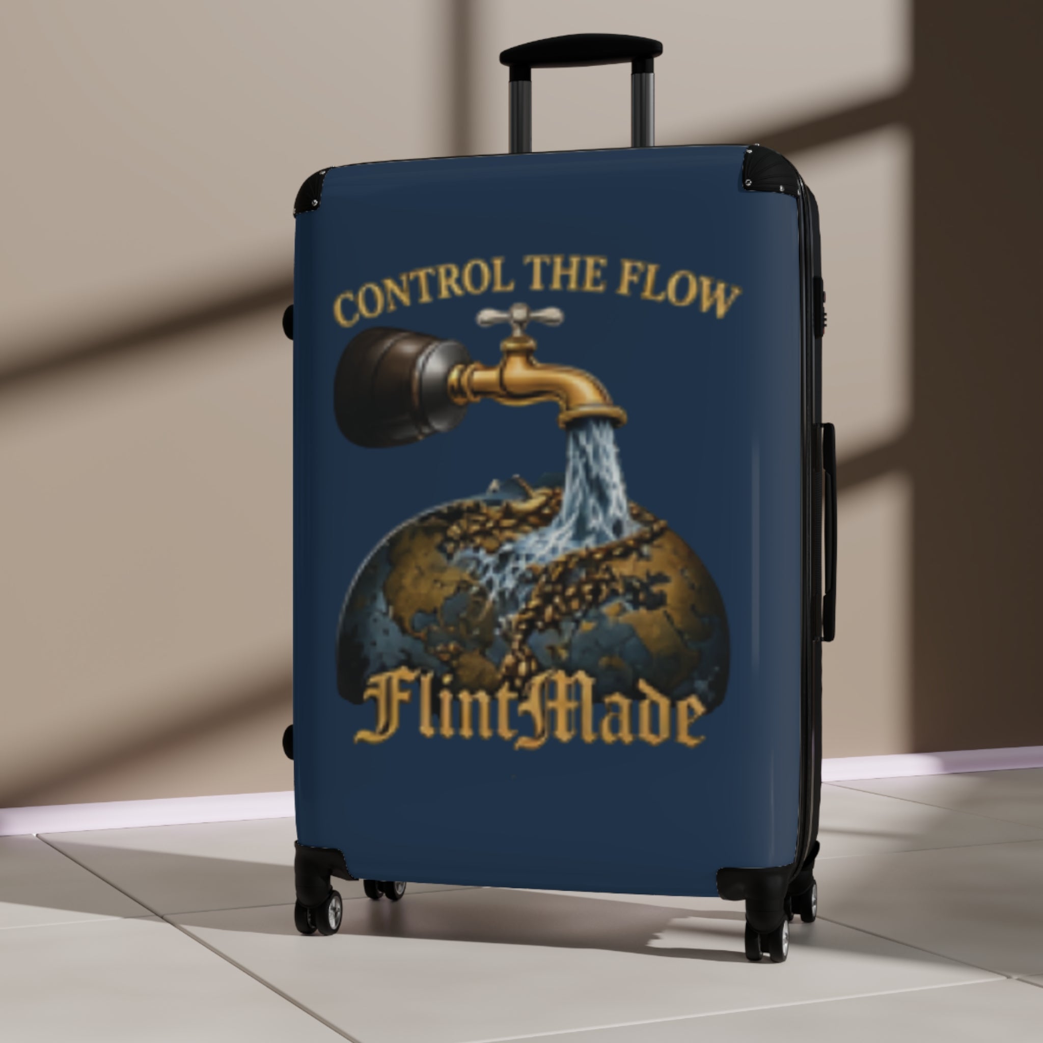 Carry-On Suitcase — "Control the Flow"